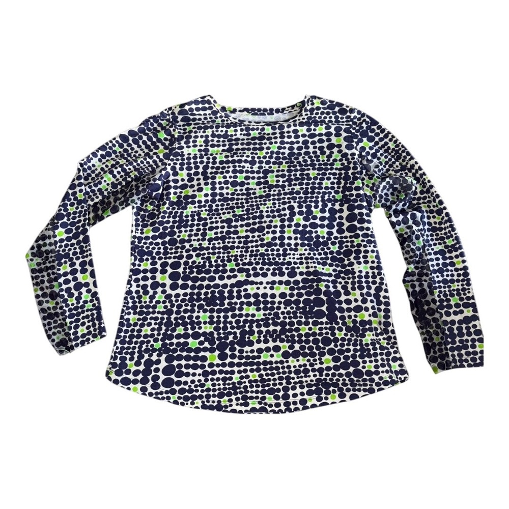 IBKUL Dots Long Sleeve‎ Top Outdoor Golf Activewear Sz LG